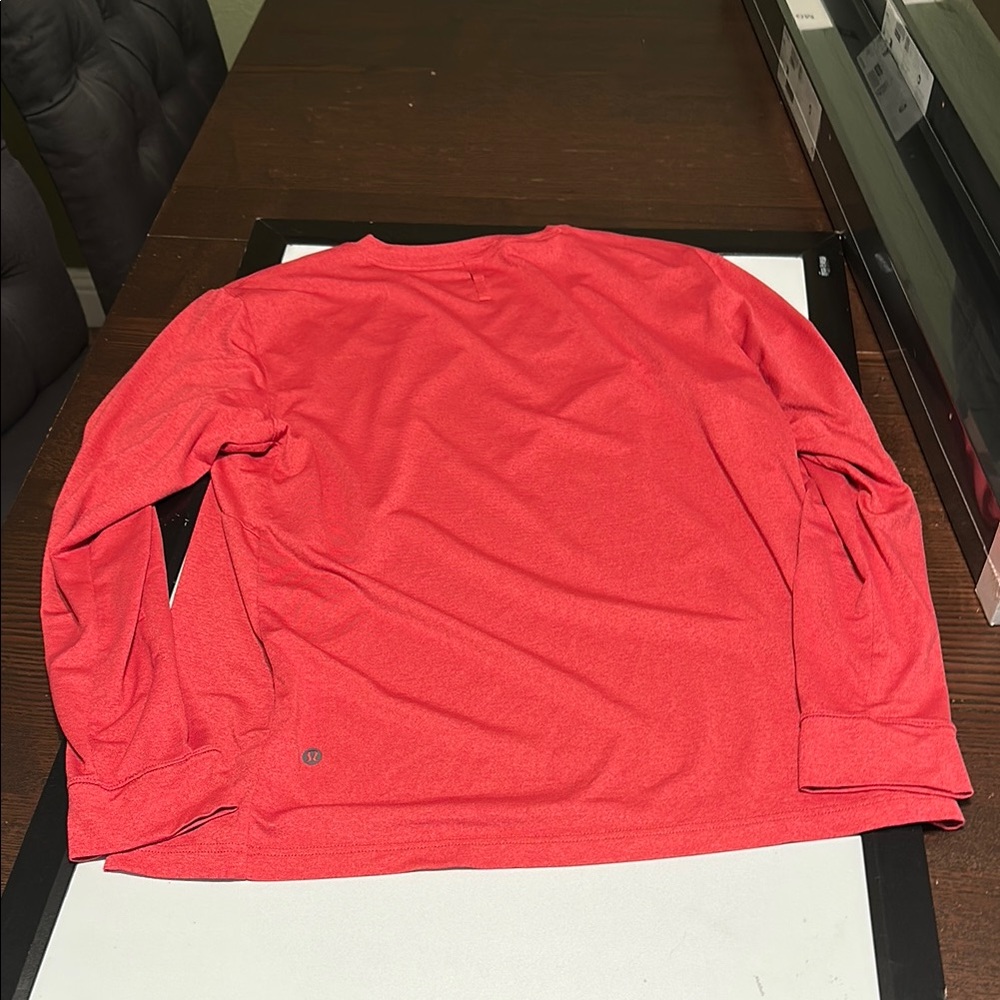 Lululemon Red Long Sleeve Athletic Tee quick dry